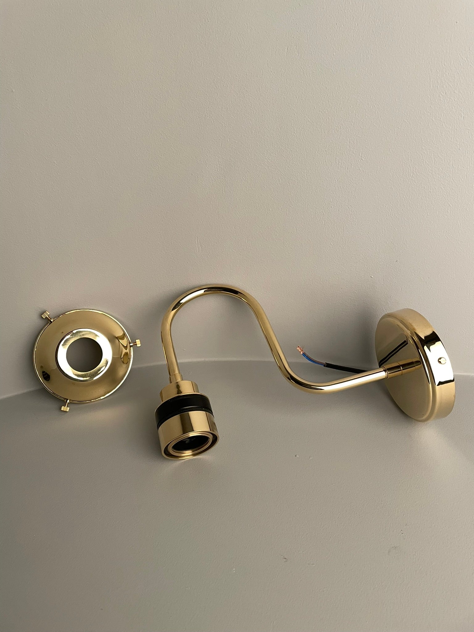 Maris Prismatic Glass Swan Neck Wall Light 30cm IP65 - Like New