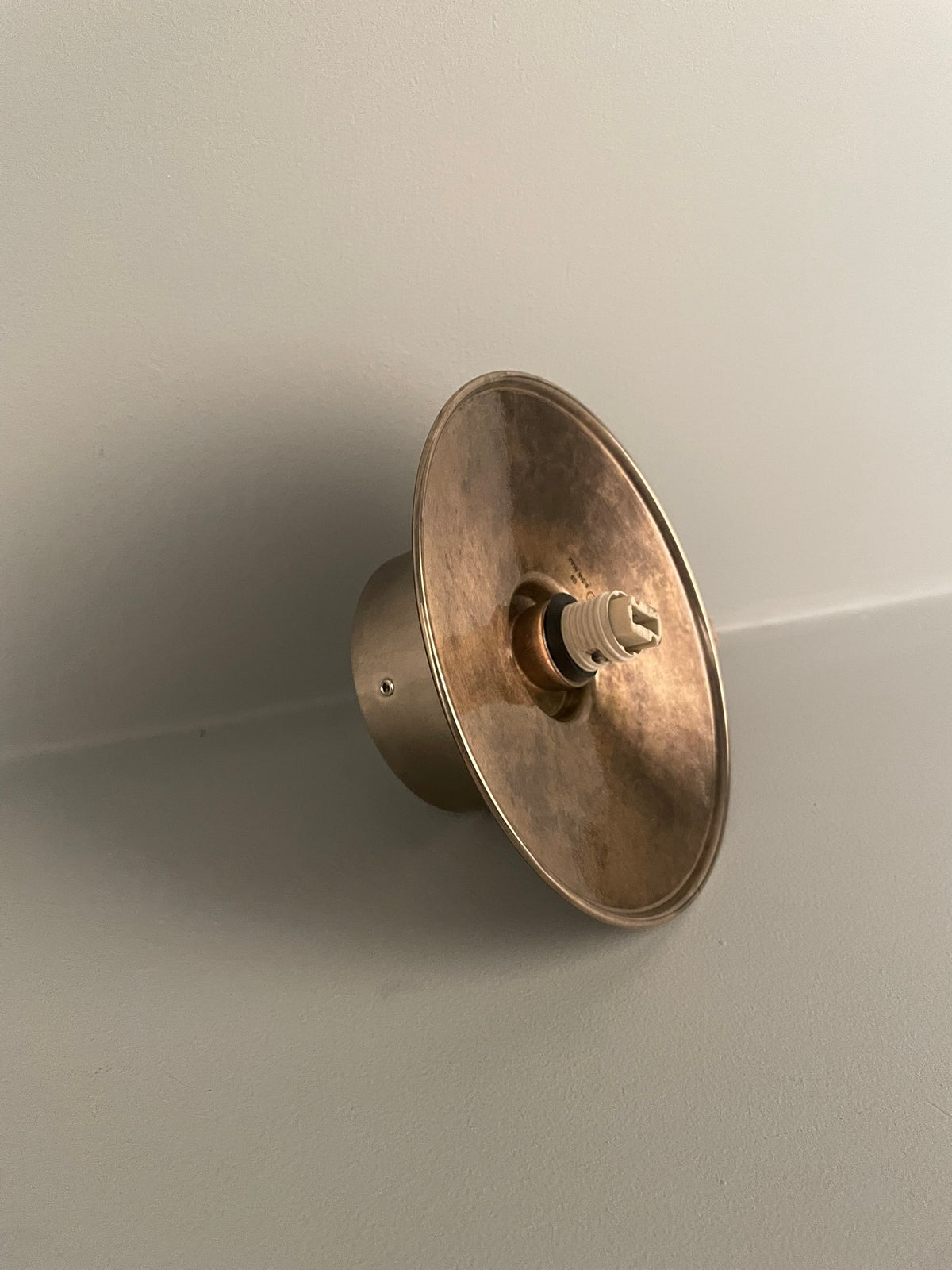 Aosta Brass Disc Bathroom Wall Light with Glass Globe 16.2cm IP65 - Subtle Wear