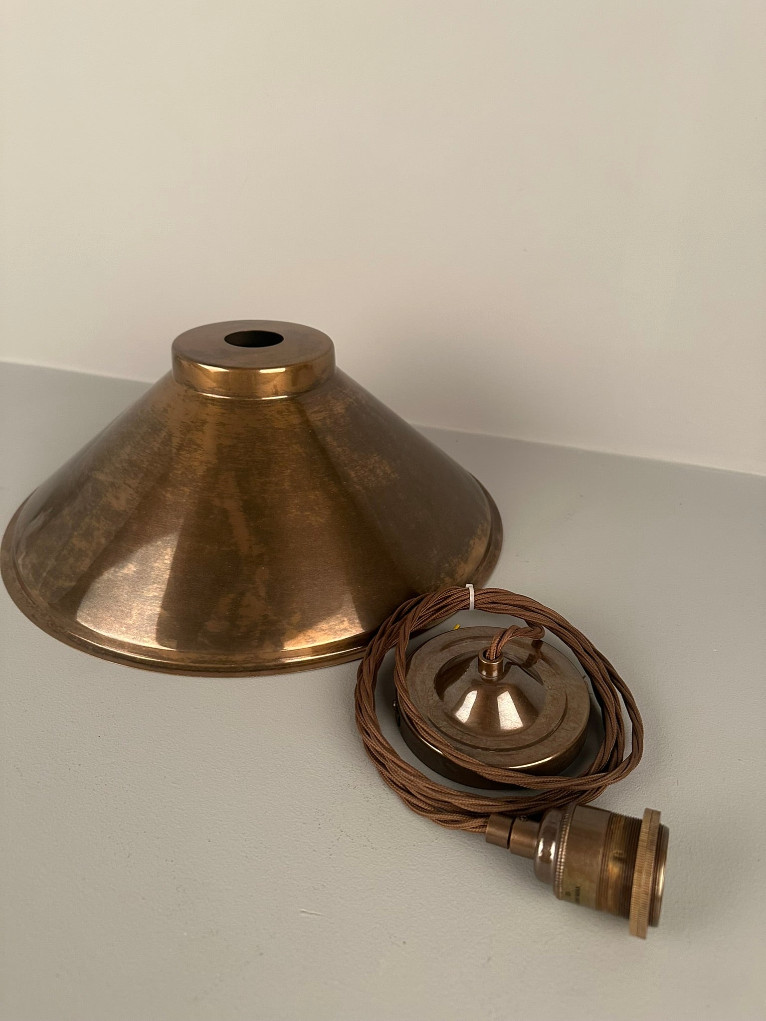 Rio Vintage Modern Brass Pendant Light 38cm IP20 - Subtle Wear