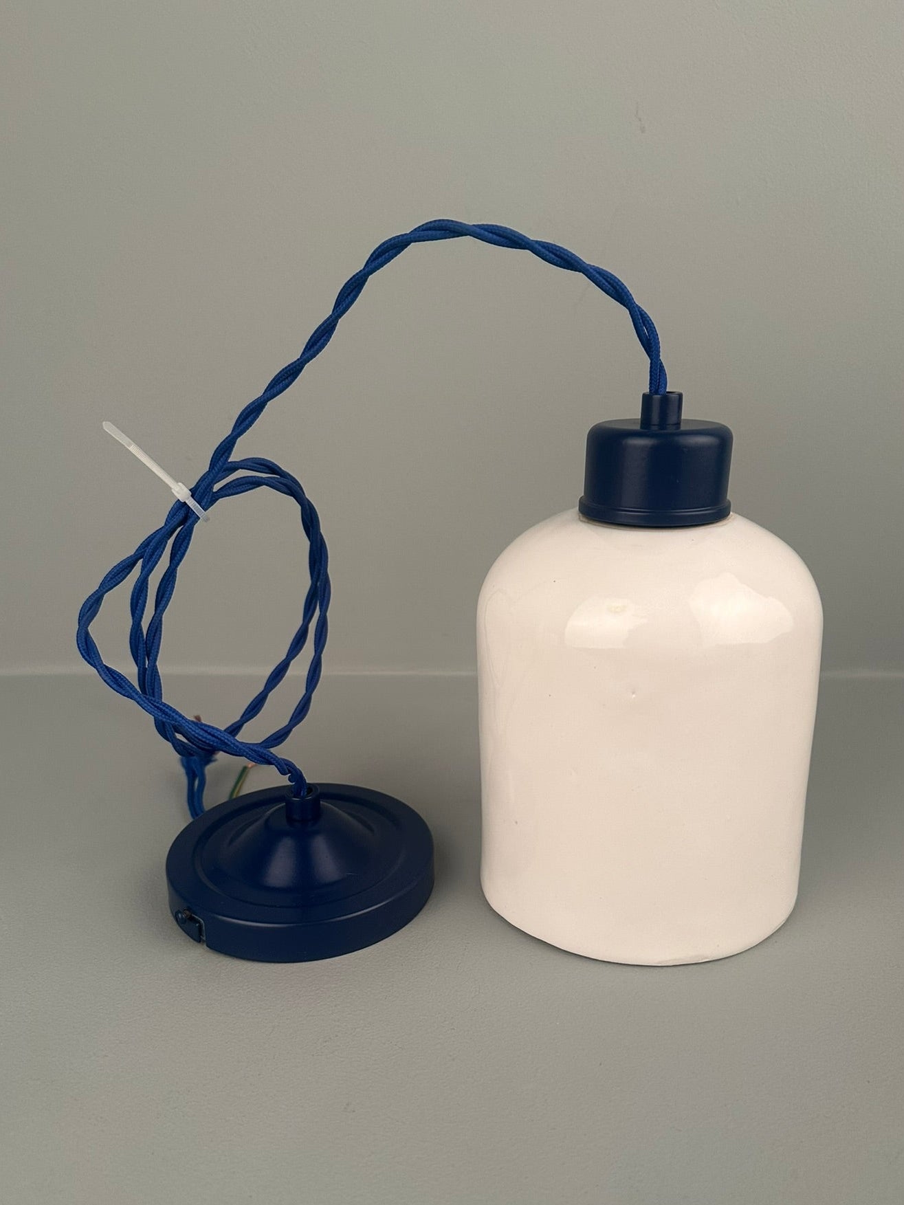Osier Organic Ceramic Pendant Light, White Glazed Ceramic - Subtle Wear