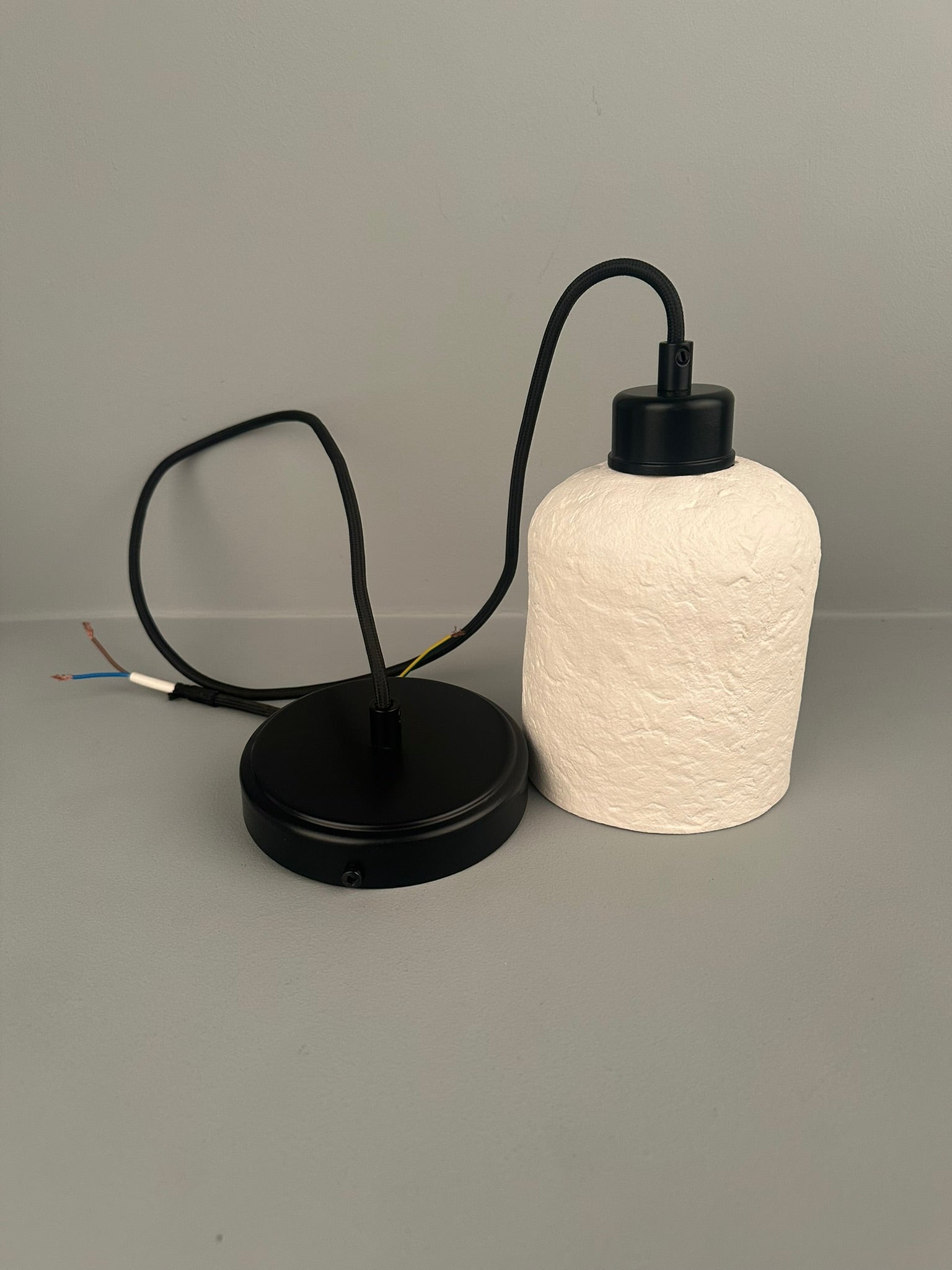 Osier Organic Ceramic Pendant Light, Matte White - Subtle Wear