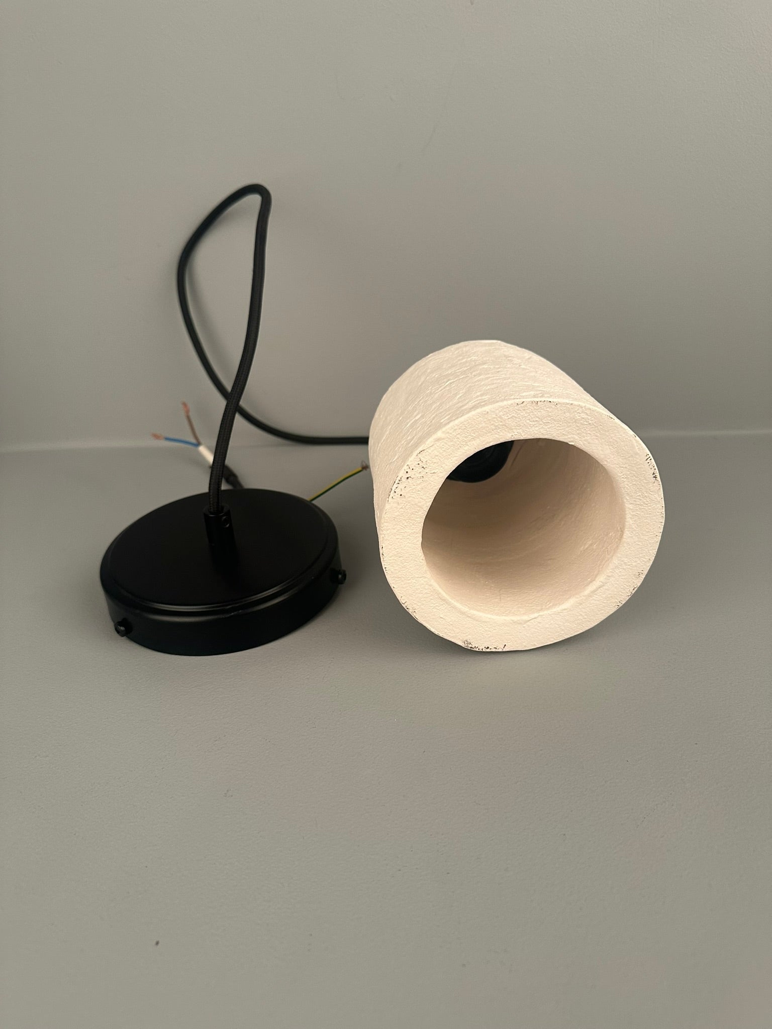Osier Organic Ceramic Pendant Light, Matte White - Subtle Wear