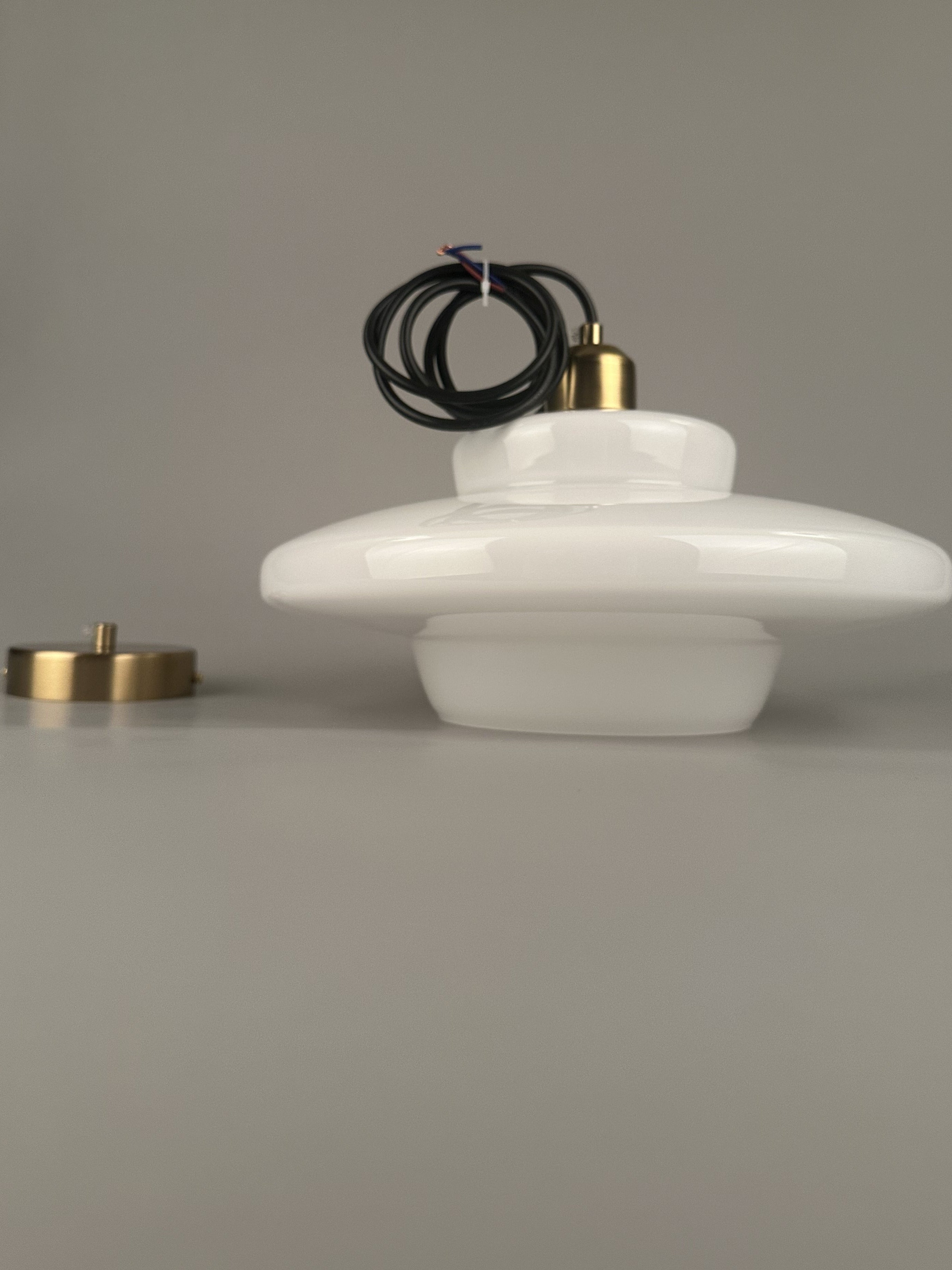 Bespoke Modern Pendant Light with Glass Shade - Like New