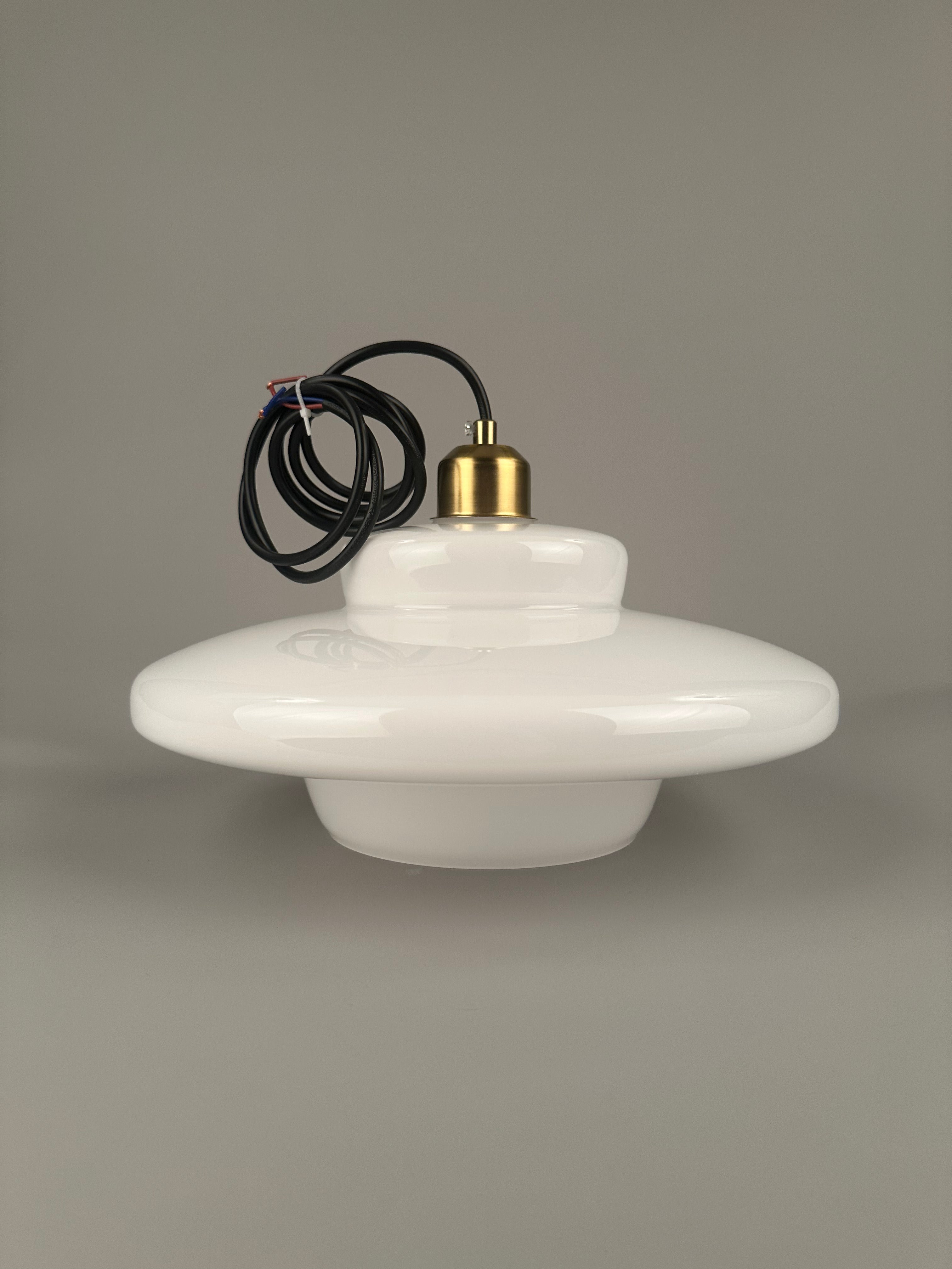 Bespoke Modern Pendant Light with Glass Shade - Like New