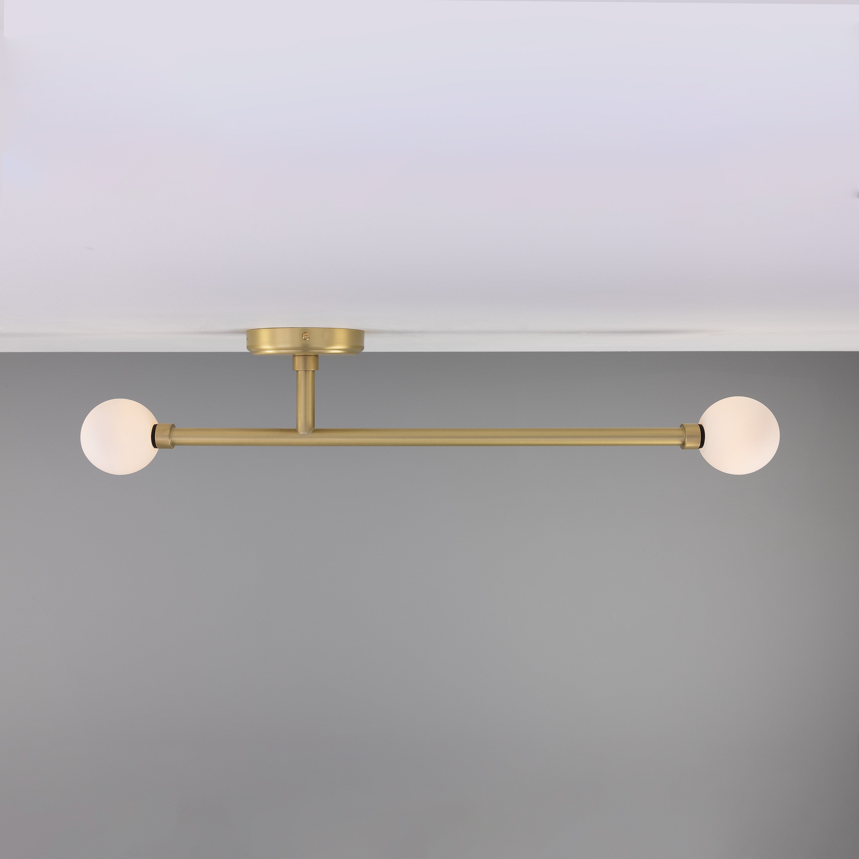 Gunning Double Globe Slim Bathroom Ceiling Light 71cm IP44 - Subtle Wear