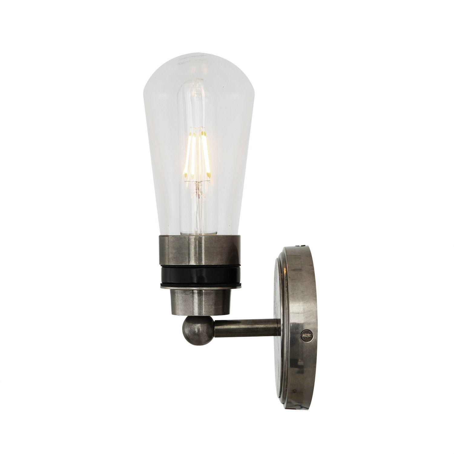 Cordelia Wall Light | Antique Silver | Clear Glass