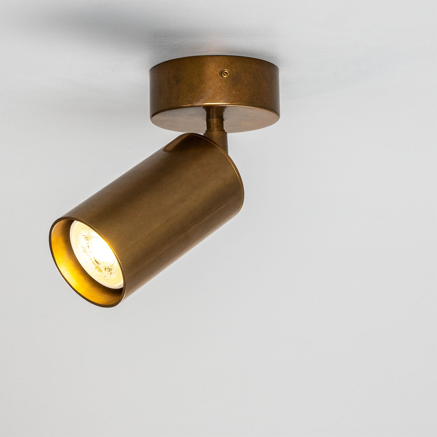 Evanston Directional Brass Ceiling Spotlight 8.5cm IP20 - Subtle Wear