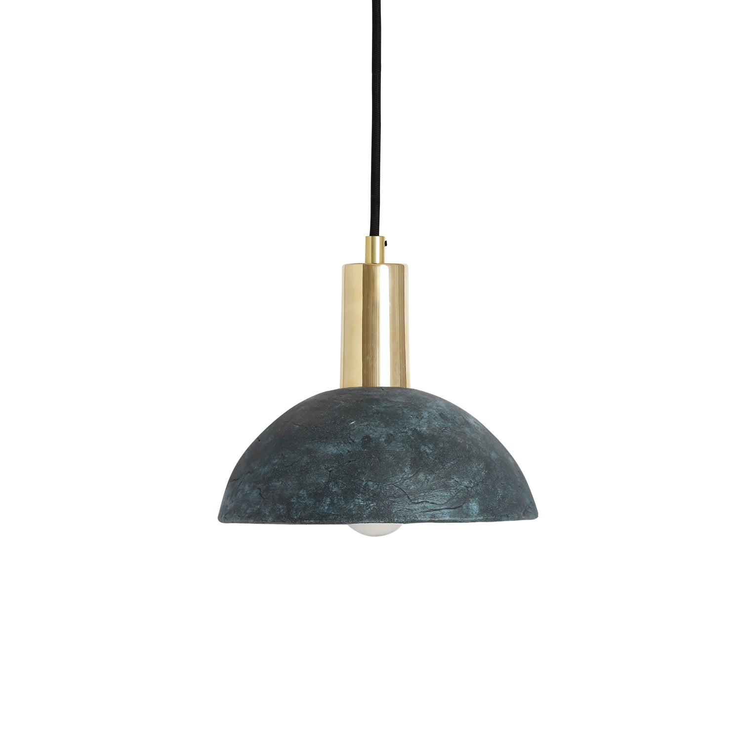 Kauri Organic Ceramic Dome Pendant Light 20cm, Blue Earth - Wear and Tear