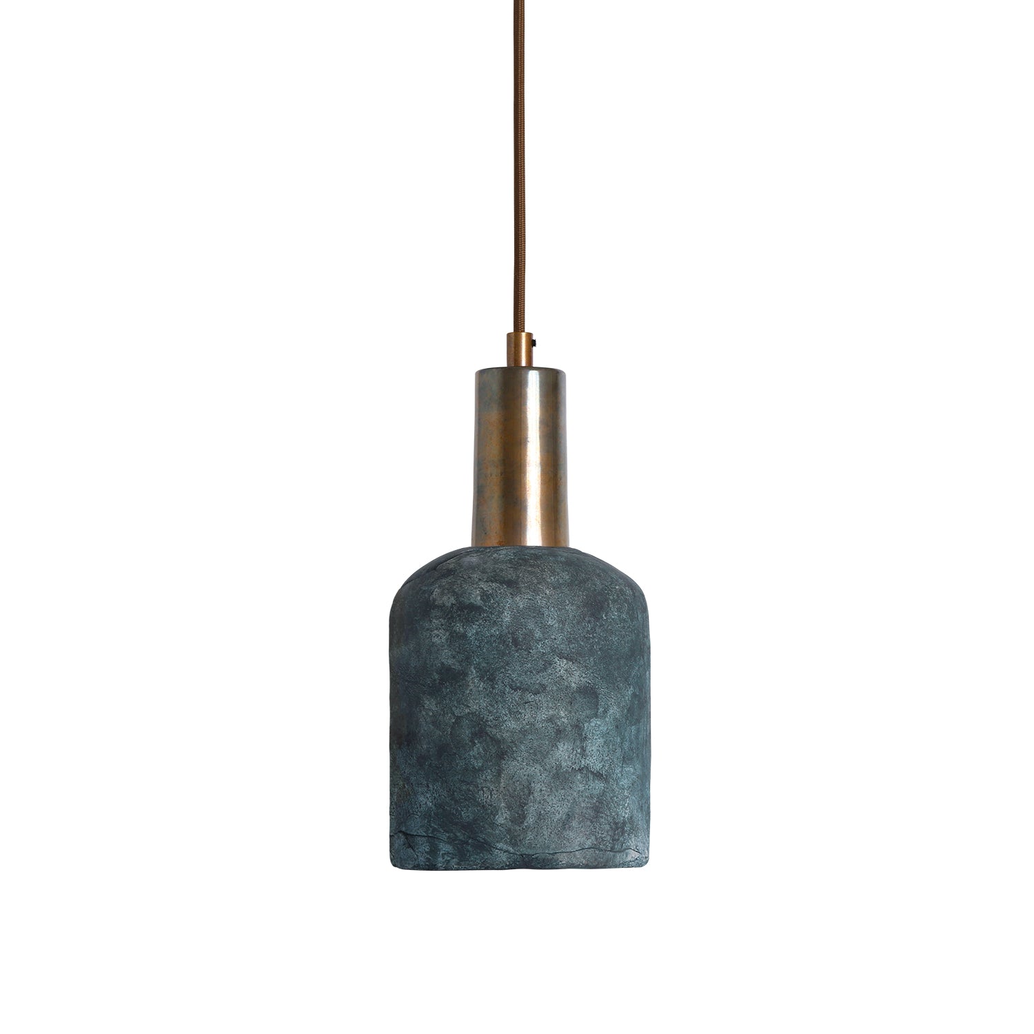 Osier Organic Ceramic Pendant Light, White Glazed Ceramic - Subtle Wear