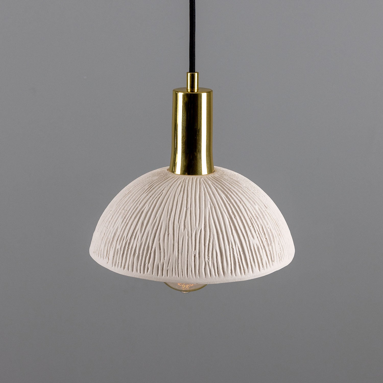 Kauri Organic Ceramic Dome Pendant Light, Matte White 20cm IP22 - Subtle Wear