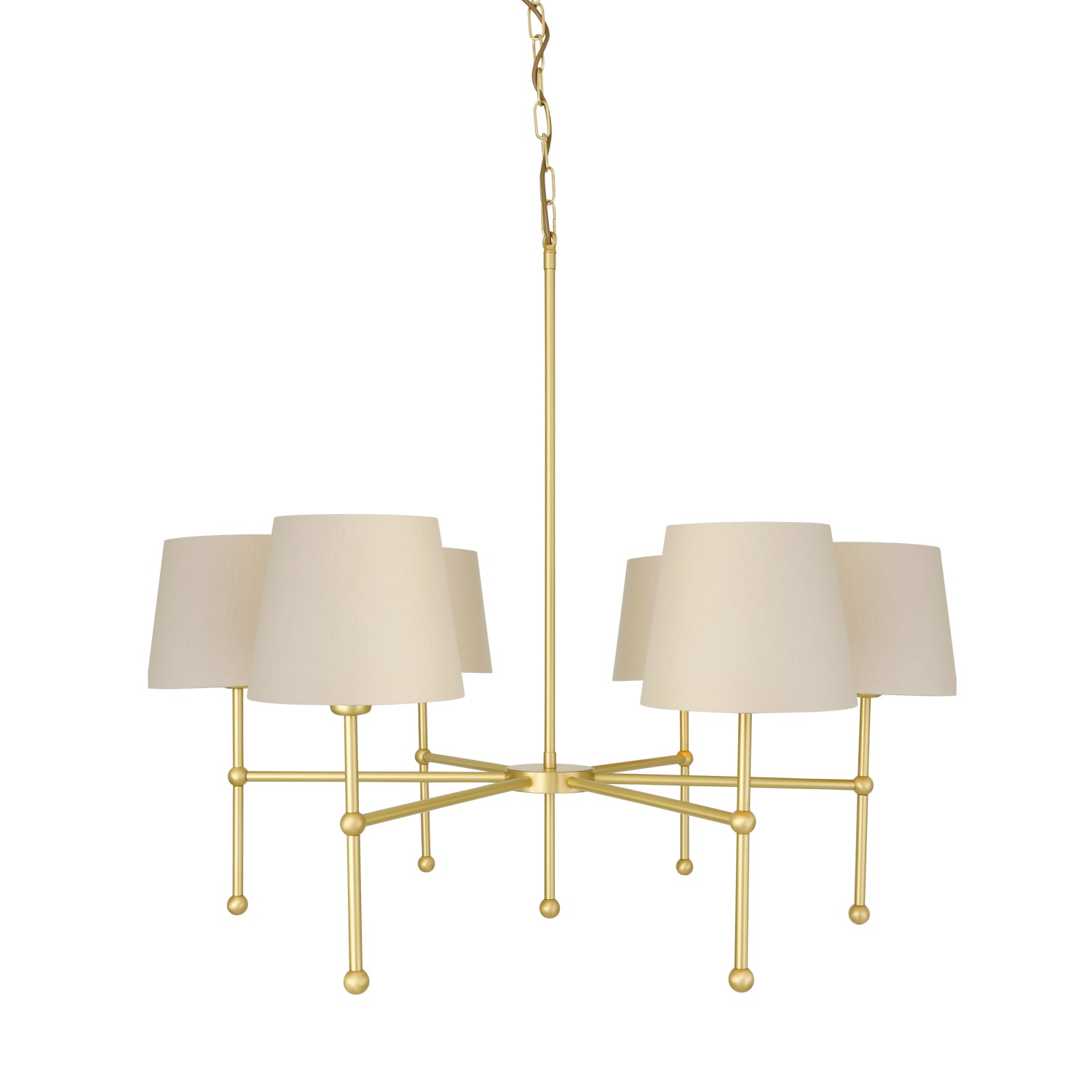 California Modern Brass Chandelier Six-Arm 95cm IP20 - Like New
