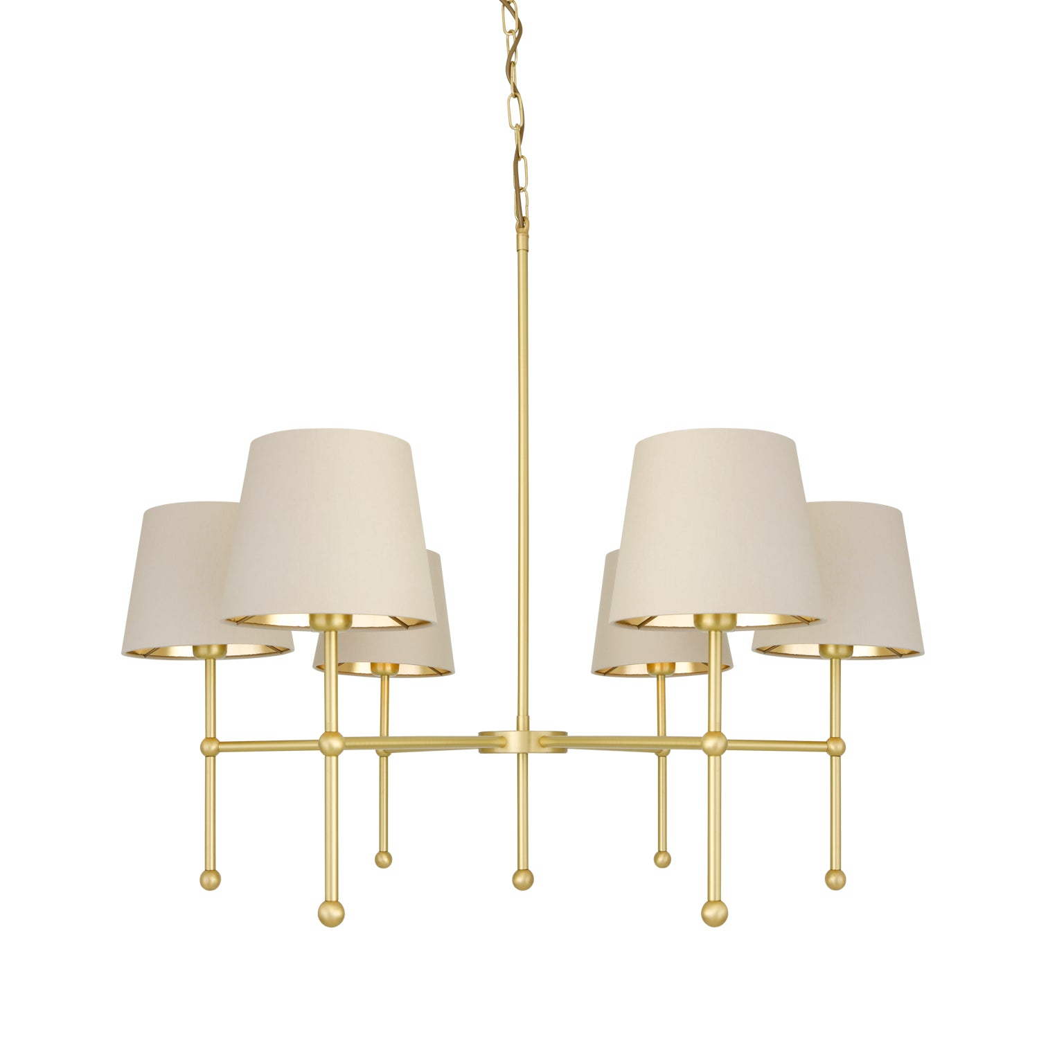 California Modern Brass Chandelier Six-Arm 95cm IP20 - Like New