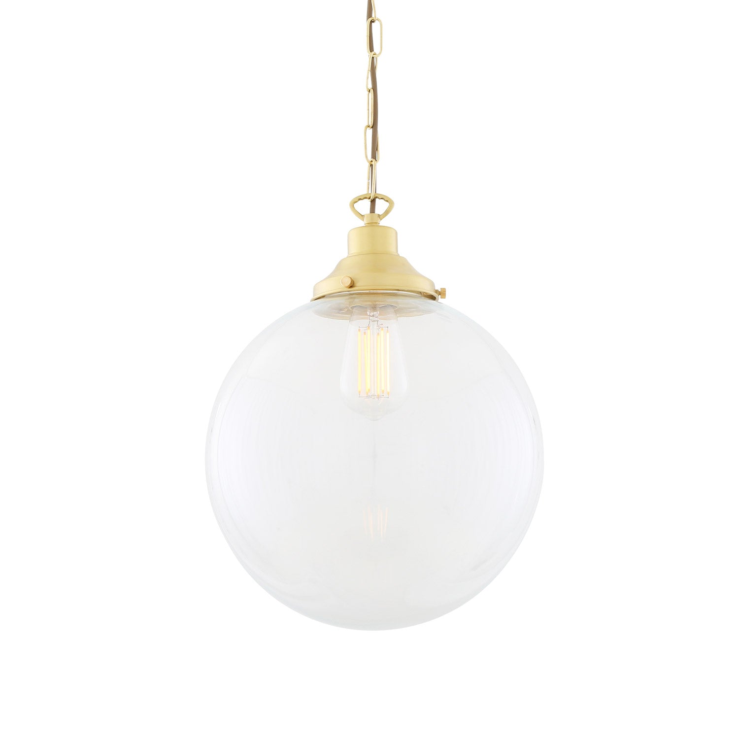 Riad Clear Glass Globe Pendant Light 30cm IP20 - Like New