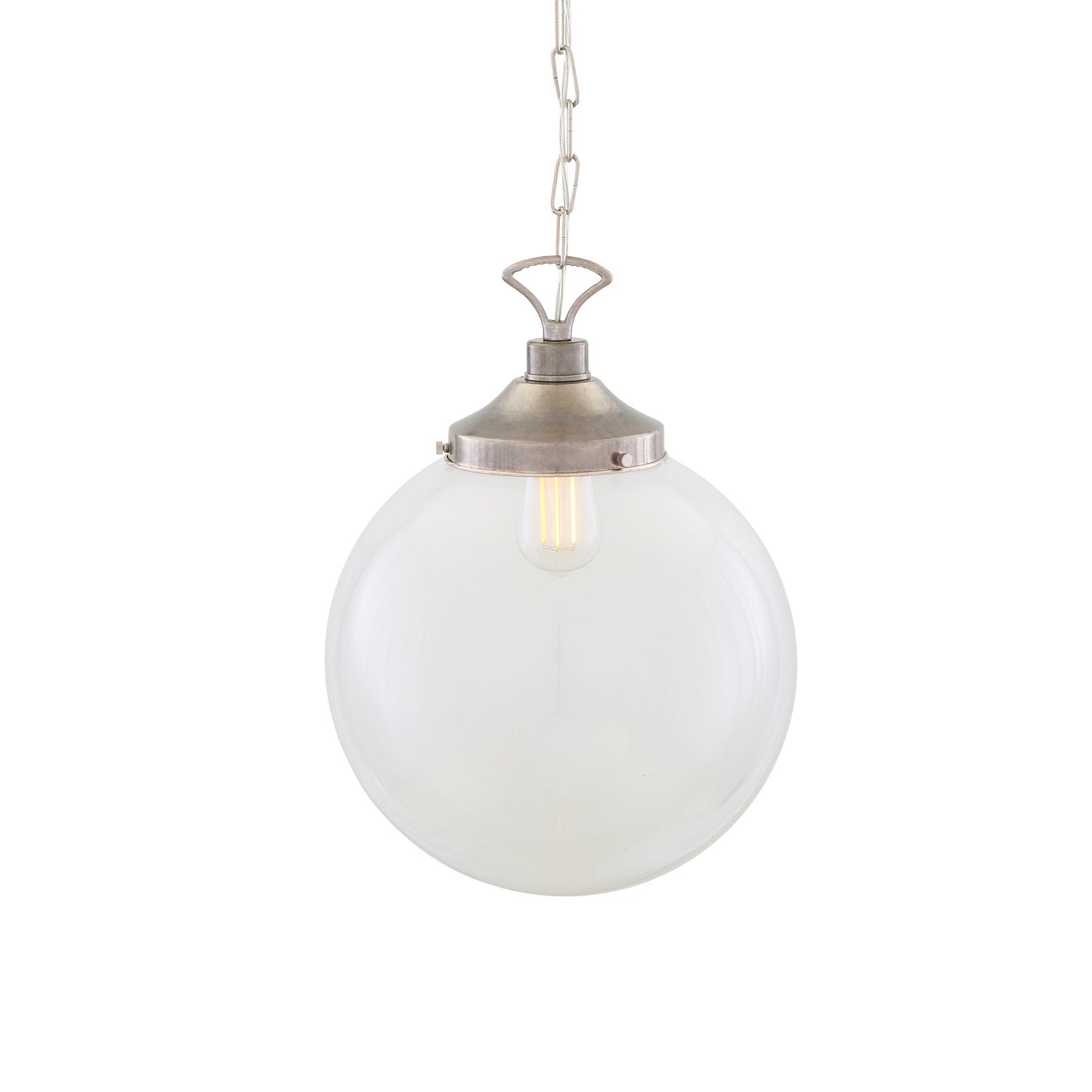 Riad Large Clear Glass Globe Pendant Light 35cm IP - Like New