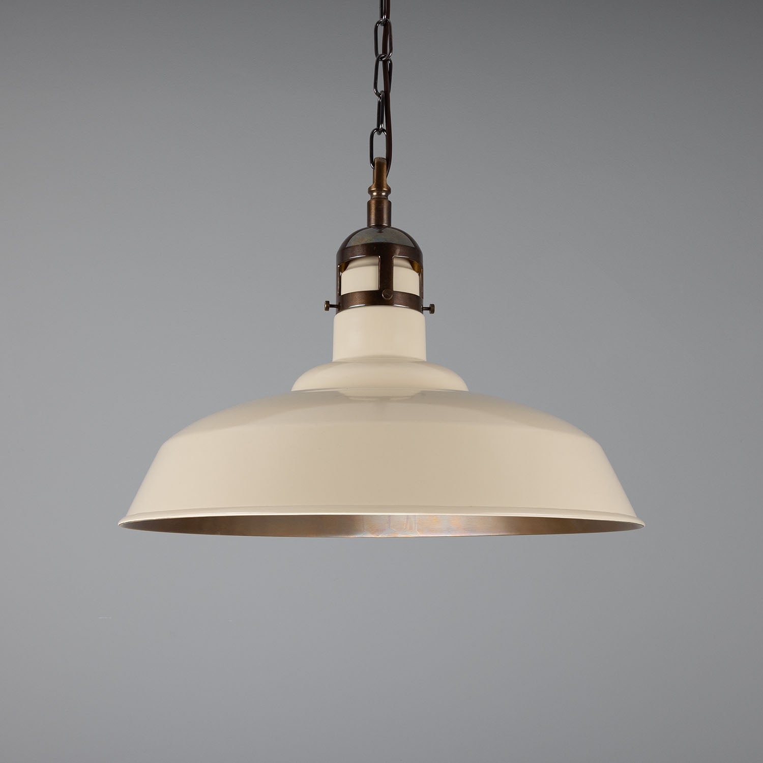 Matlock Large Vintage Factory Brass Pendant Light 50cm