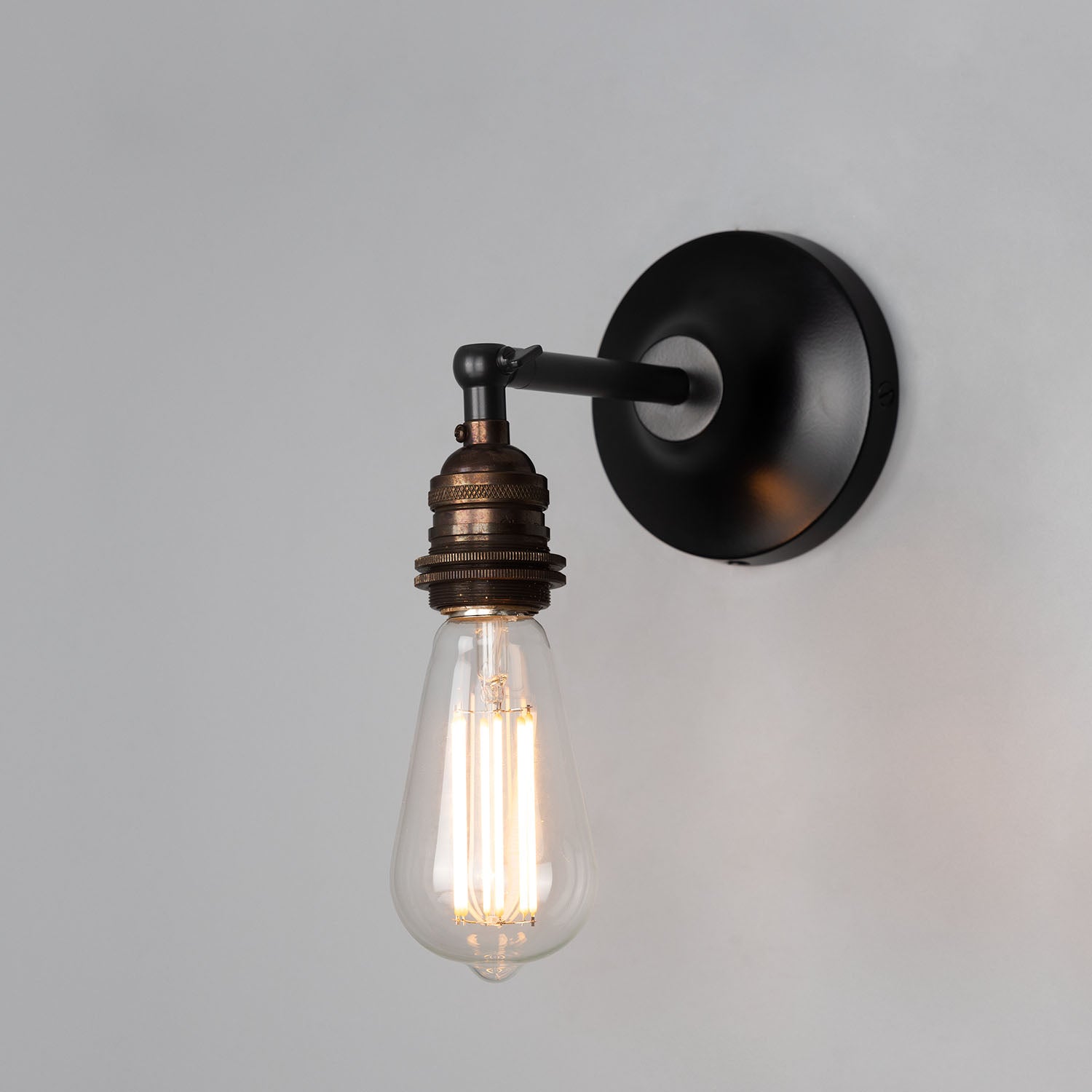 Lome Vintage Industrial Wall Light | Matt Black