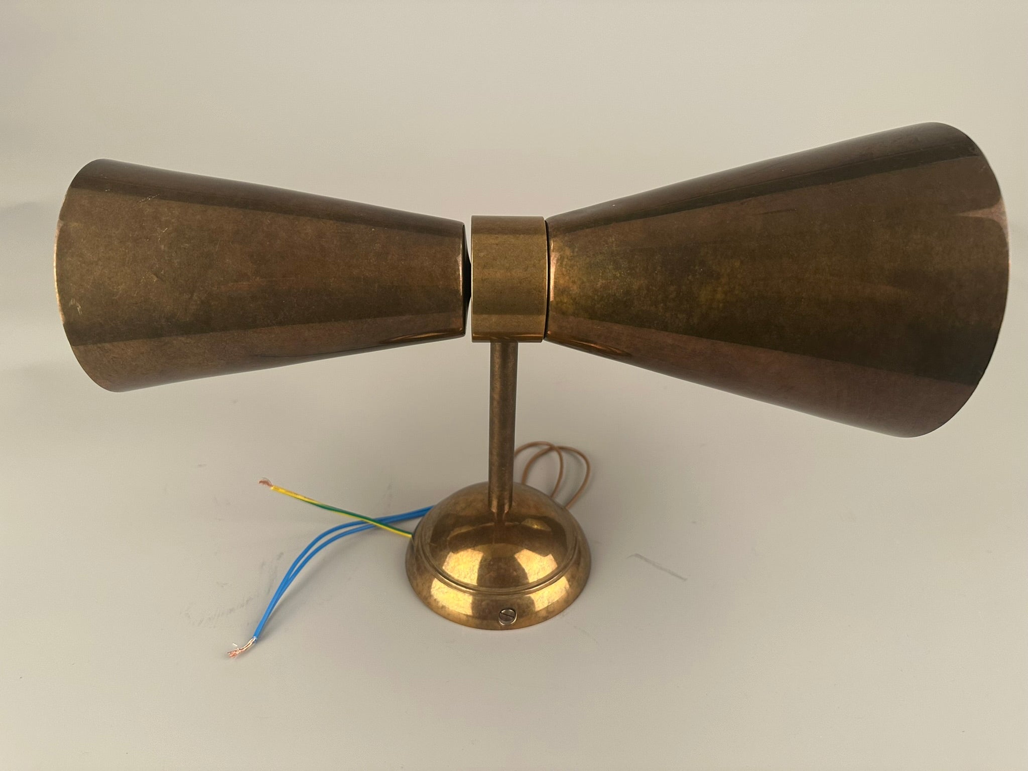 Amias Mid-Century Double Brass Cone Wall Light 14cm IP20 - Visible Flaw