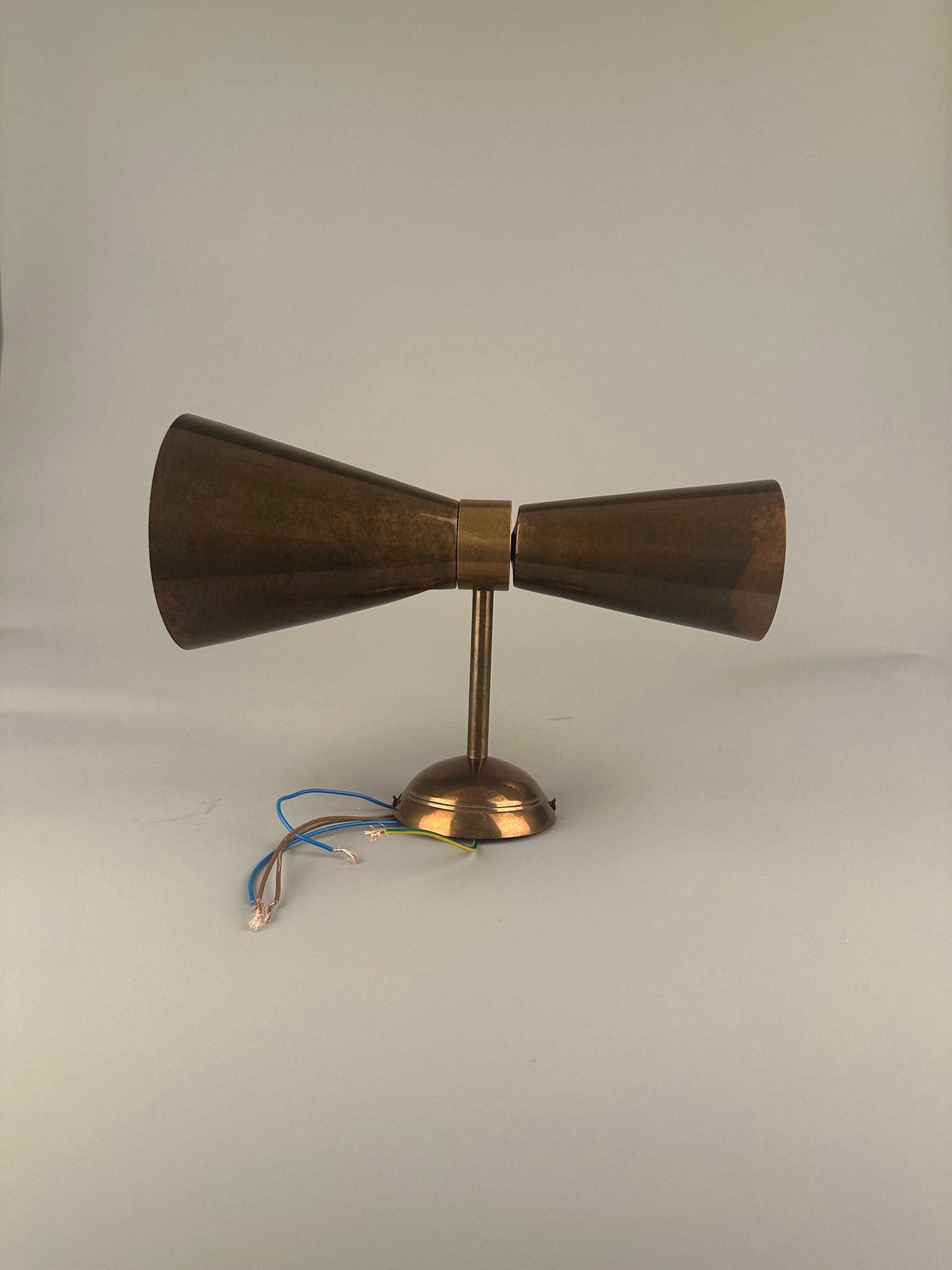 Amias Mid-Century Double Brass Cone Wall Light 14cm IP20 - Visible Flaw