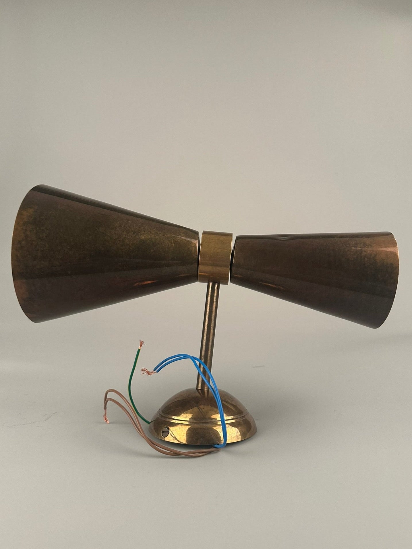 Amias Mid-Century Double Brass Cone Wall Light 14cm IP20 - Visible Flaw