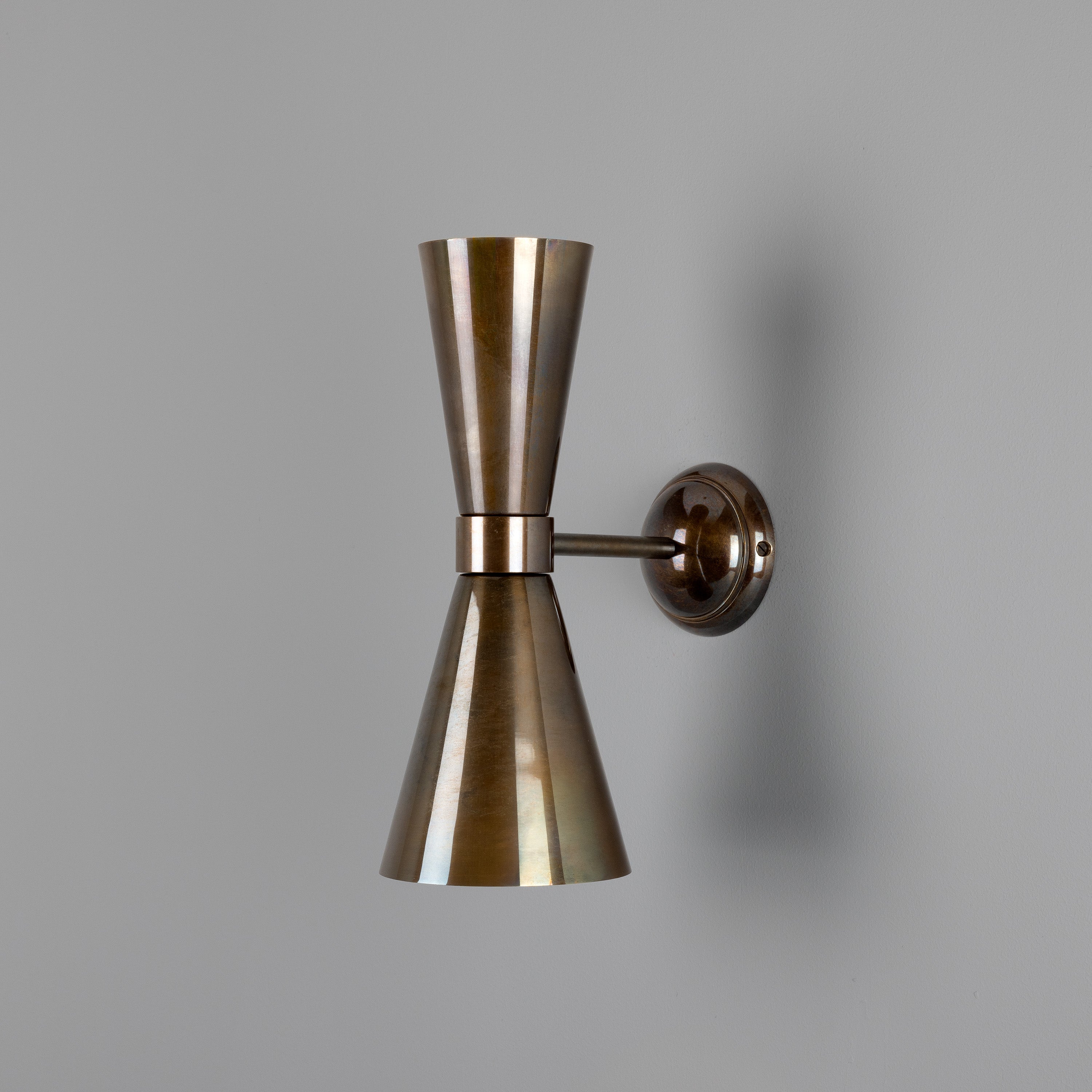 Amias Mid-Century Double Brass Cone Wall Light 14cm IP20 - Visible Flaw