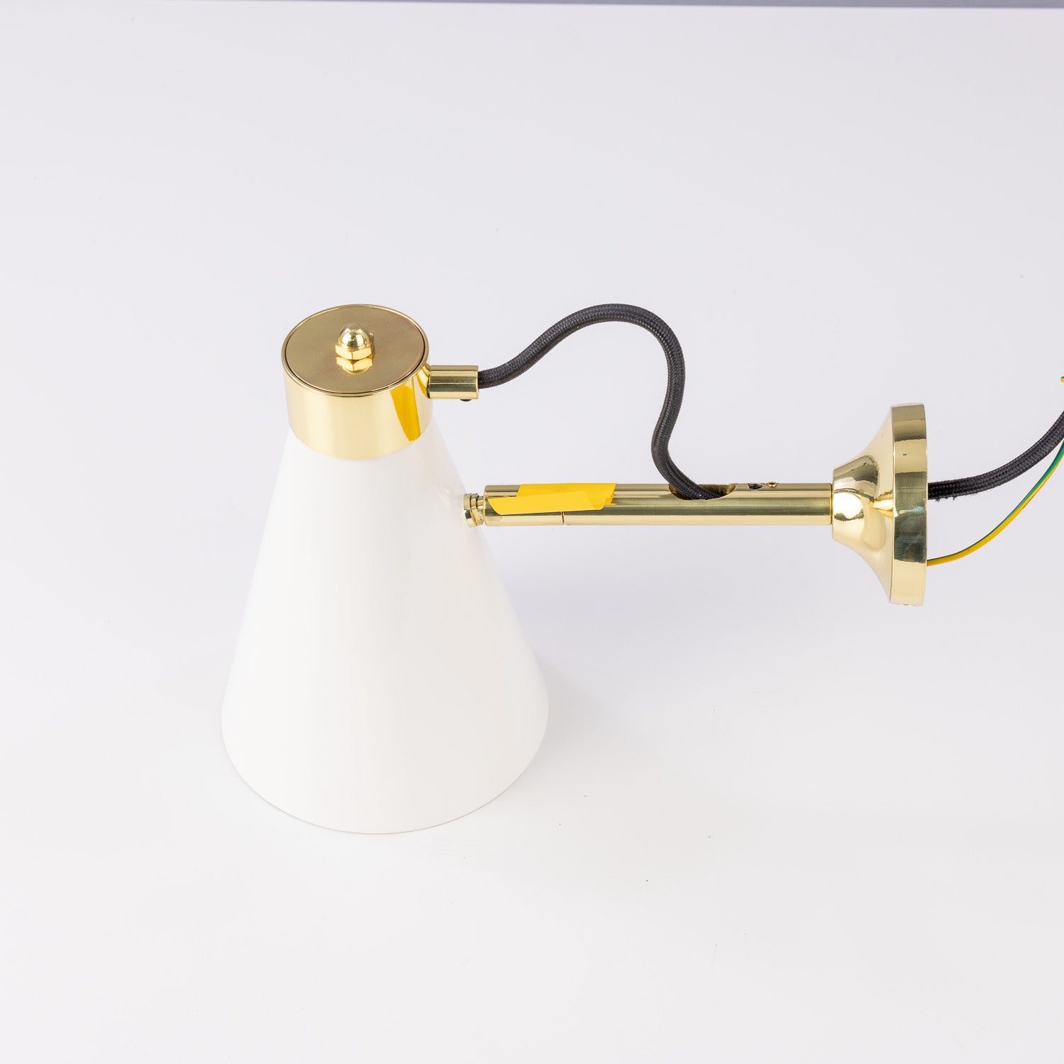 Preston Brass Wall Light with Adjustable Cone Shade