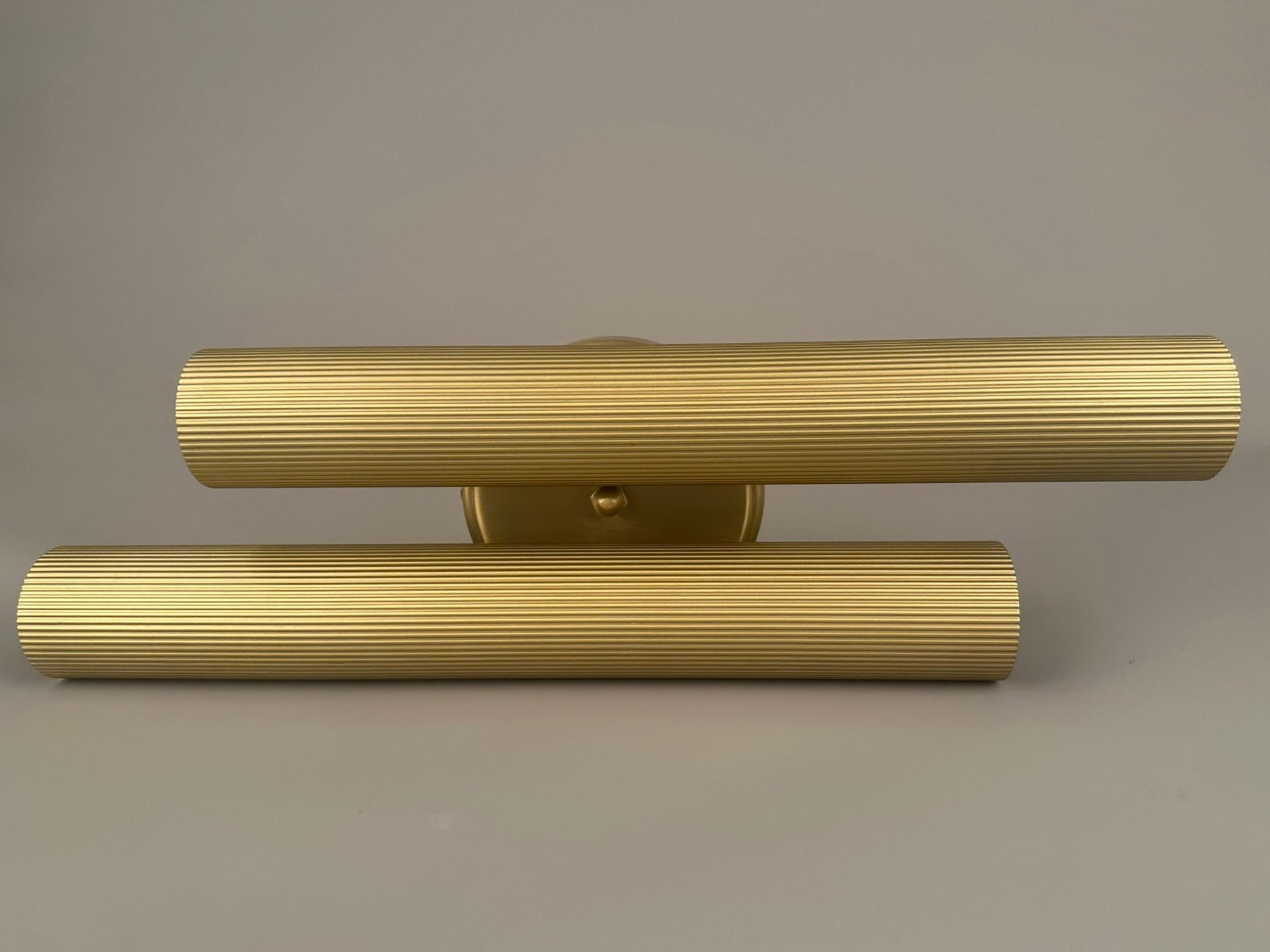 Royce Modern Reeded Brass Double Wall Light 42cm IP20 - Subtle Wear