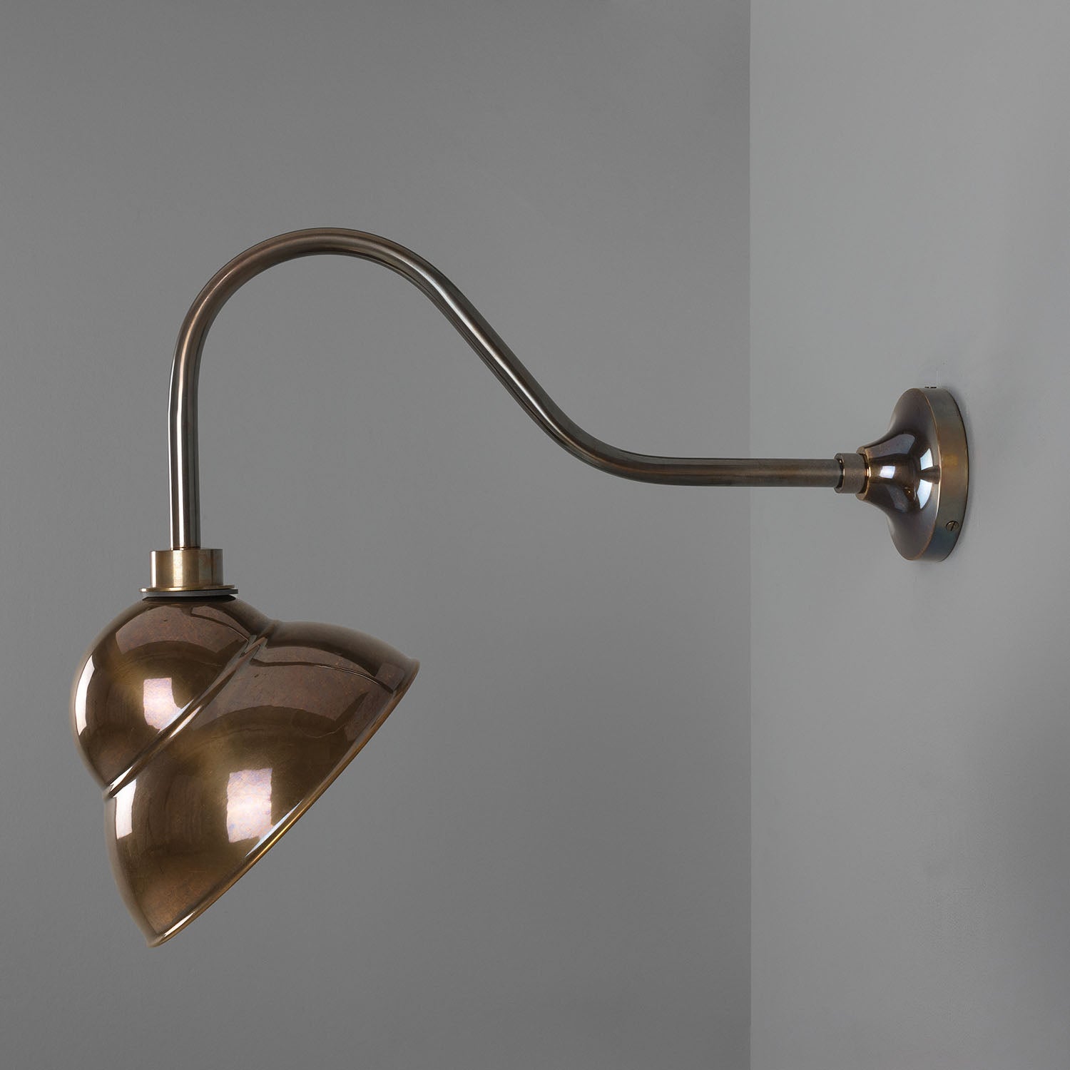 Sanford Vintage Brass Outdoor Sign Light 24cm IP65 - Subtle Wear