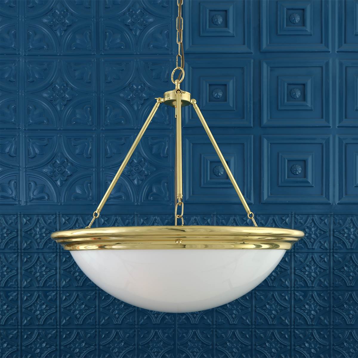 Athlone Traditional Brass and Acrylic Dome Chandelier - View 2