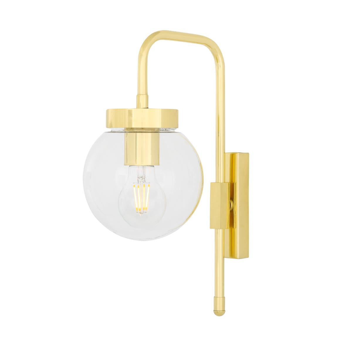 Auburn Wall Light | Polished Brass | Clear Glass - View 1