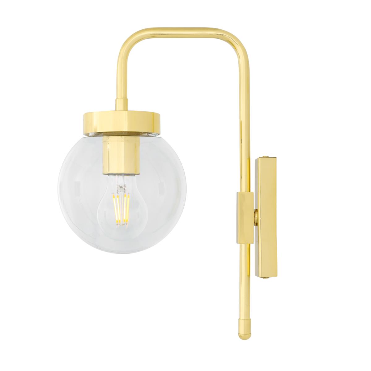 Auburn Wall Light | Polished Brass | Clear Glass - View 2