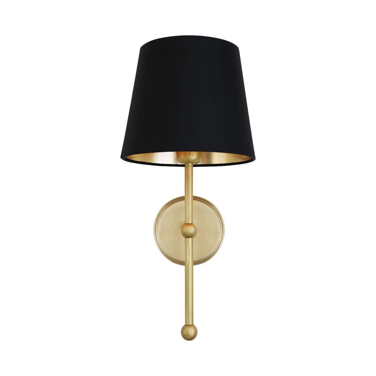 California Modern Brass Wall Light with Fabric Shade 20cm IP20 - View 2