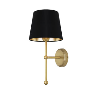 California Modern Brass Wall Light with Fabric Shade 20cm IP20 - Main View