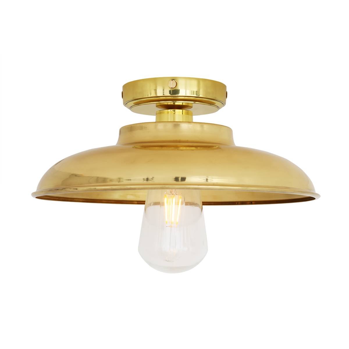 Darya Industrial Brass Ceiling Light 32cm IP65 - View 1
