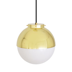 Florence Brass and Glass Globe Pendant Light 26cm - View 8