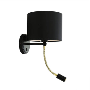 Longford Brass Wall Light with Reading Spotlight 20cm IP20 - View 5