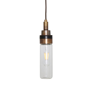 Delta Tube Glass and Brass Bathroom Pendant 27cm IP65 - View 2
