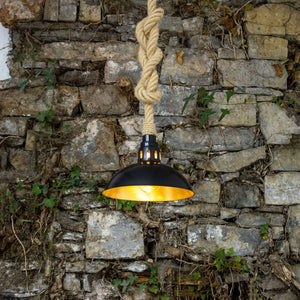 Tahiti Jute Rope Pendant Light with Vintage Brass Shade 30cm IP65 - View 13