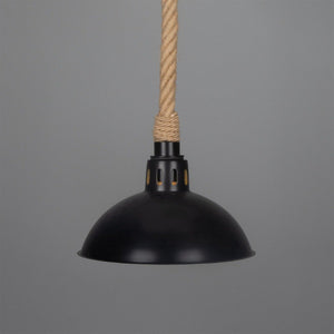 Tahiti Jute Rope Pendant Light with Vintage Brass Shade 30cm IP65 - View 5