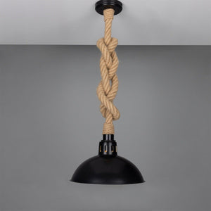 Tahiti Jute Rope Pendant Light with Vintage Brass Shade 30cm IP65 - View 6