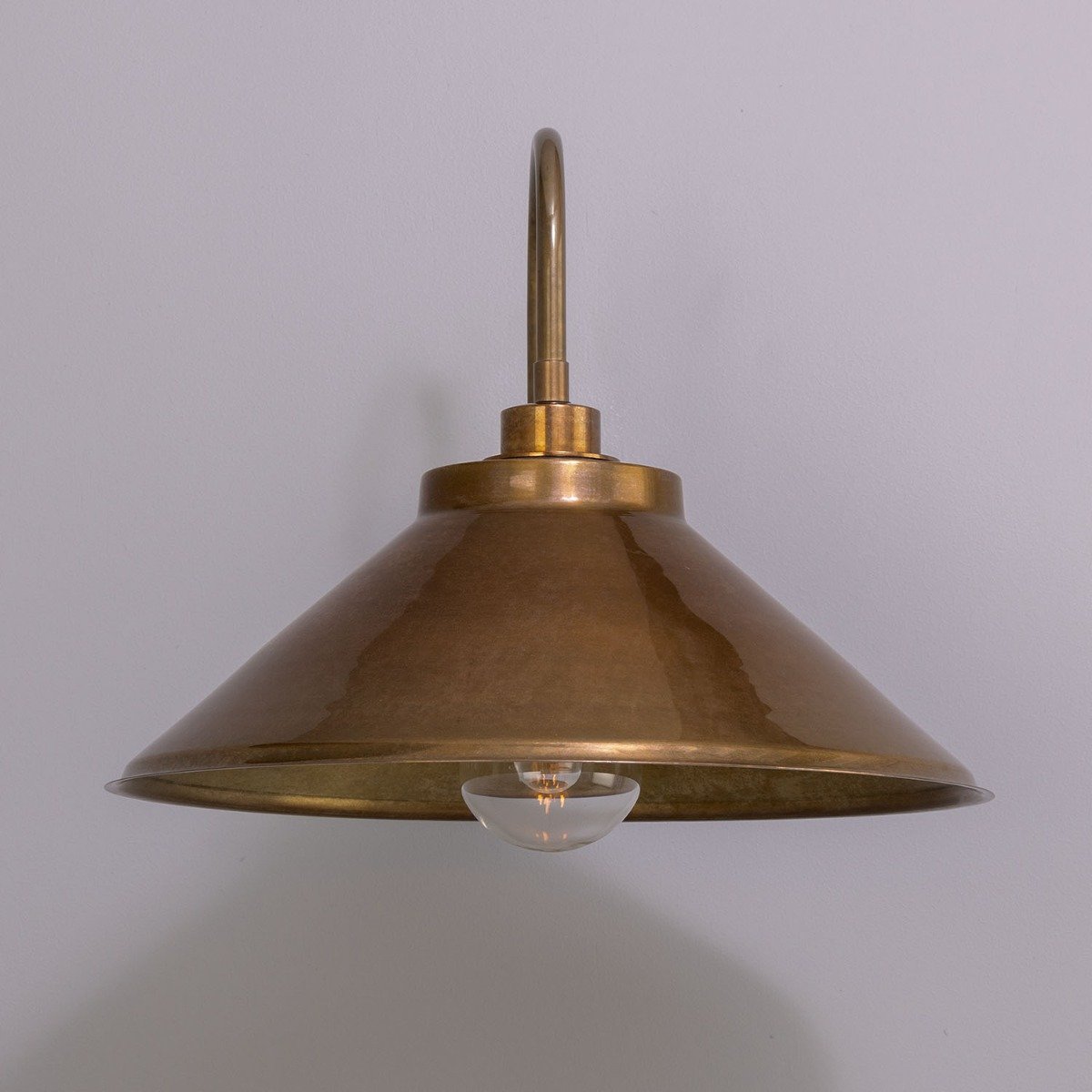 Nerissa Brass Swan Neck Wall Light 37.5cm IP65 - View 2