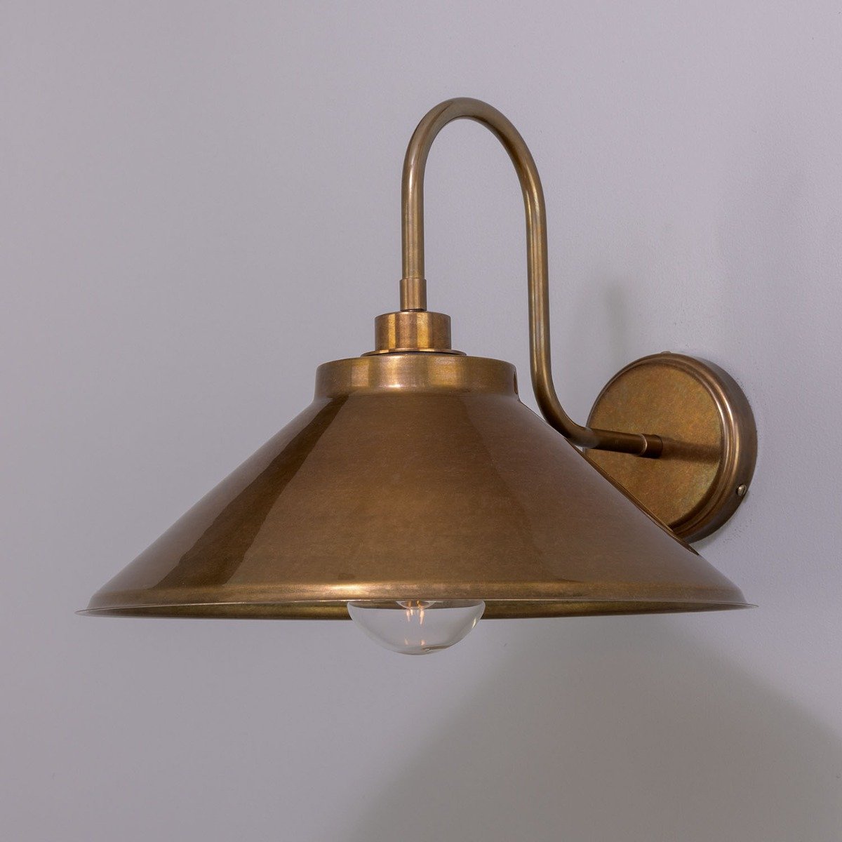 Nerissa Brass Swan Neck Wall Light 37.5cm IP65 - Main View