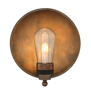 Galit Brass Dish Wall Light IP65 - View 1