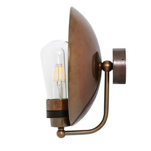 Galit Brass Dish Wall Light IP65 - View 3