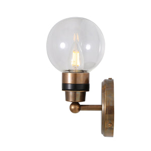 Shannon Small Glass Globe Bathroom Wall Light 12cm IP65 - View 5