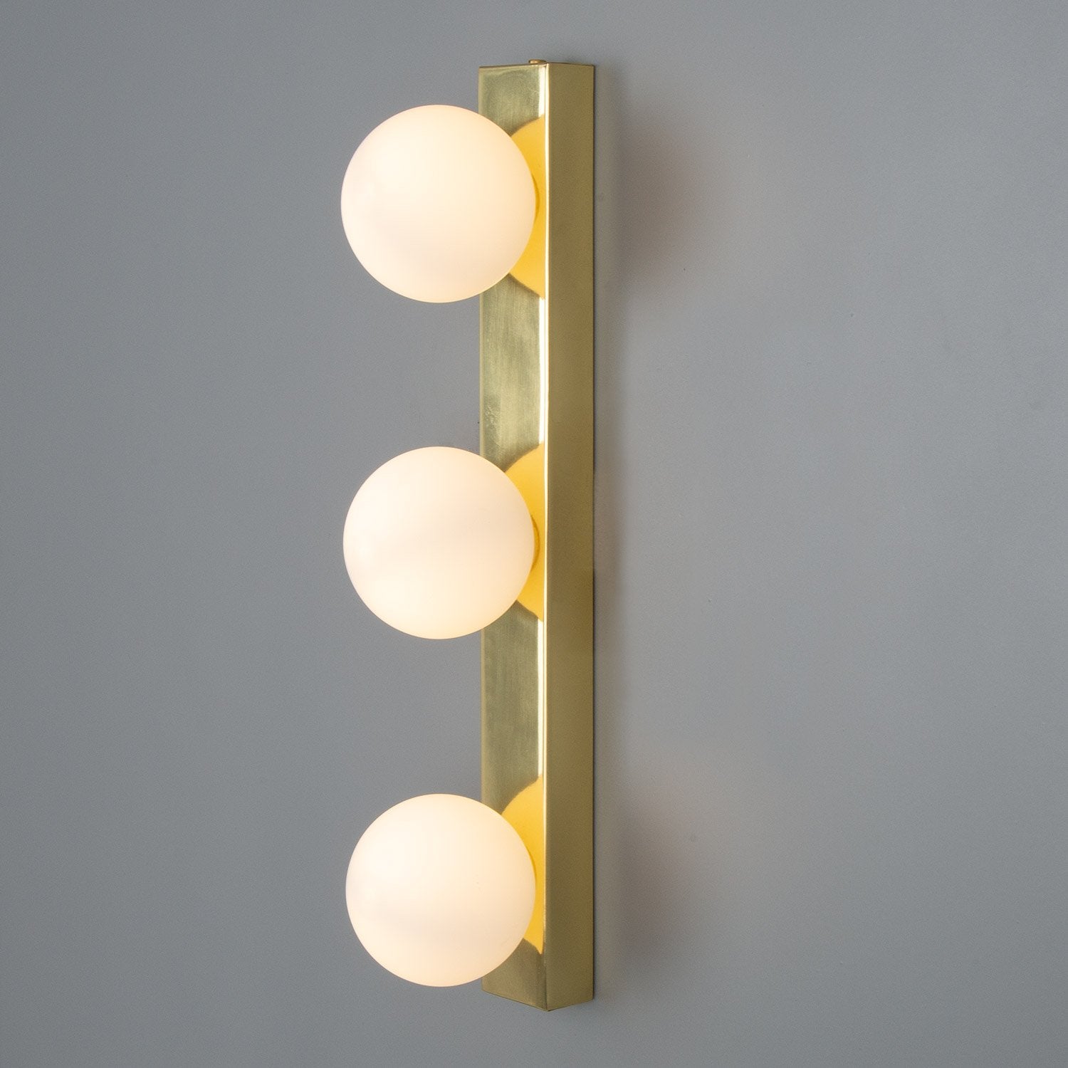 Noelani Bathroom Wall Light with Three Glass Globes IP44 - Main View