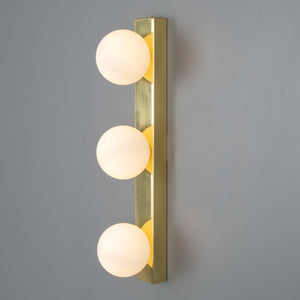 Noelani Bathroom Wall Light with Three Glass Globes IP44 - Main View