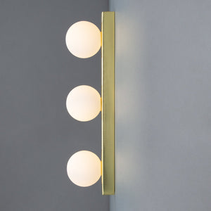 Noelani Bathroom Wall Light with Three Glass Globes IP44 - View 3