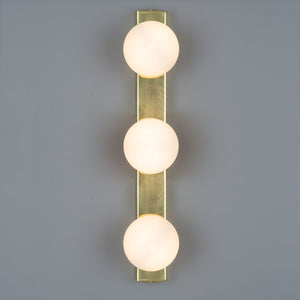 Noelani Bathroom Wall Light with Three Glass Globes IP44 - View 2