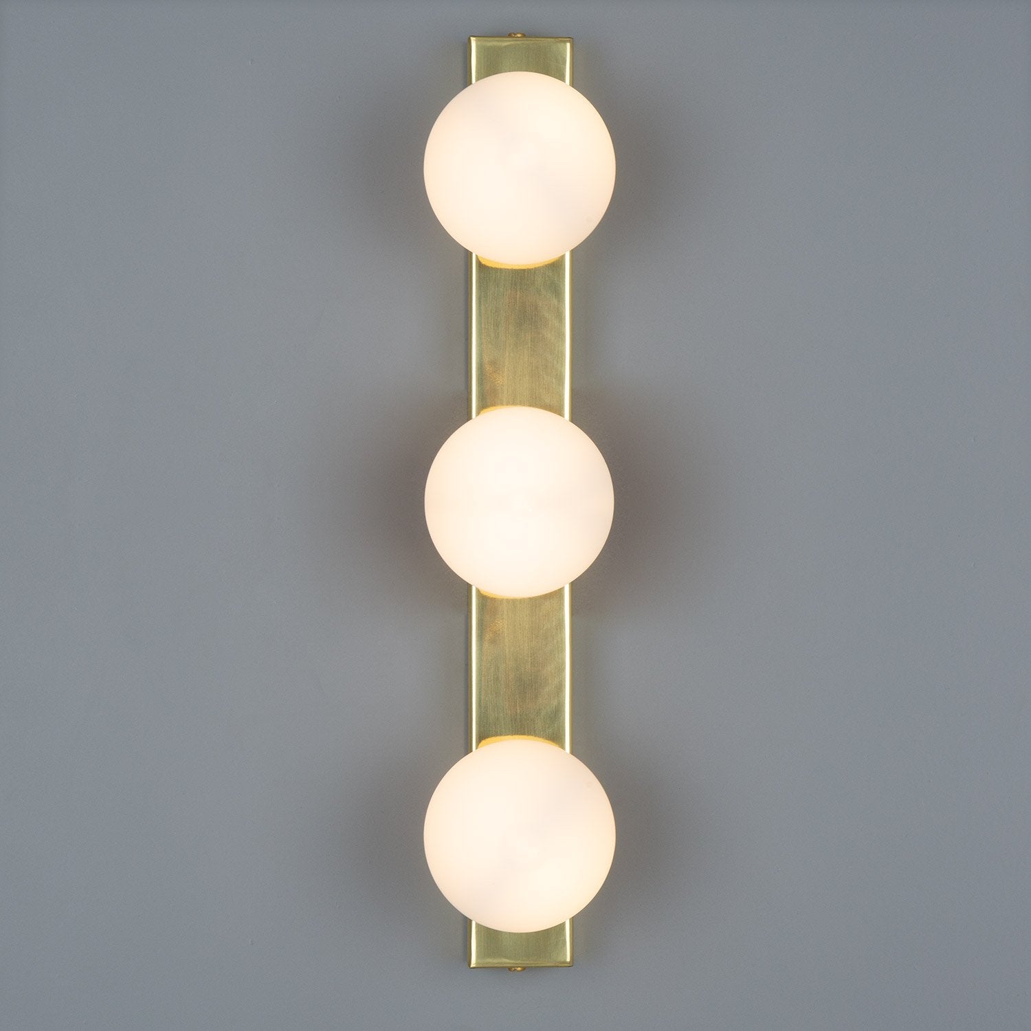 Noelani Bathroom Wall Light with Three Glass Globes IP44 - View 2
