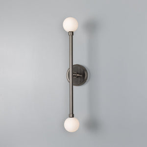 Monto Double Globe Slim Bathroom Wall Light 61cm IP44 - View 9